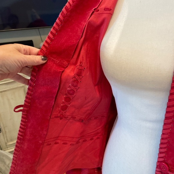 Bernardo Red Leather Jacket - Picture 5 of 6